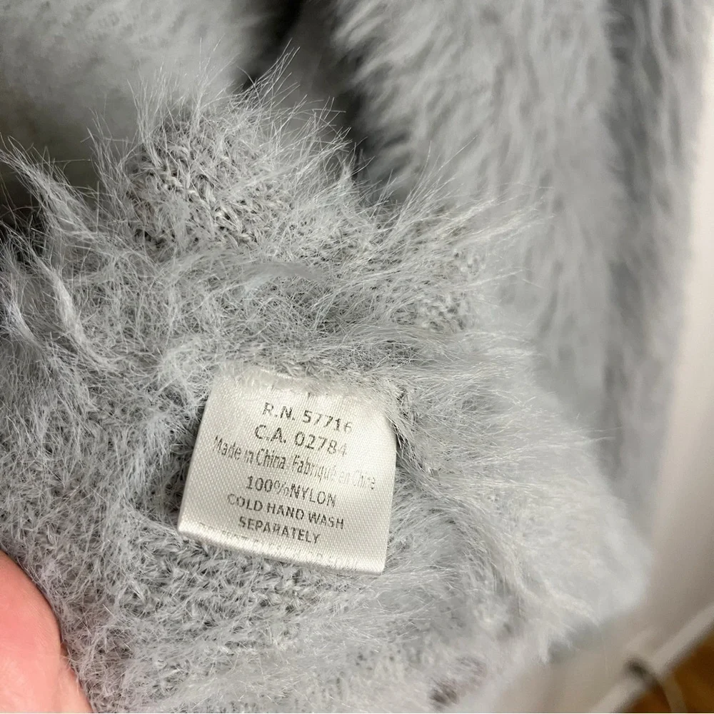 Papillon Fuzzy Light Slate Open Cardigan. Size Medium. - Picture 4 of 9